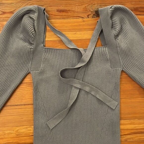 House of Harlow 1960 Dune Blue Rib Knit Sweater Dress Womens Size Medium NEW - Picture 11 of 11